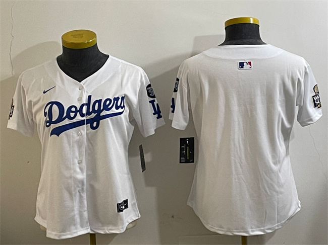 Youth Los Angeles Dodgers Blank White 2024 World Series With Fernando Memorial Patch Home Limited Stitched Baseball Jersey Youth Los Angeles Dodgers Blank White 2024 World Series With Fernando Memorial Patch Home Limited Stitched Baseball Jersey